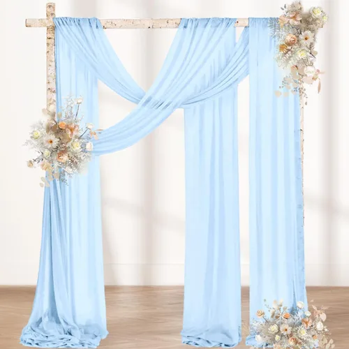 Vista 27 de MLMW Tela de Drapeado para Arco de Boda 1 Panel 29" x 20 Pies Tela Transparente Negra Cortinas de Telón de Fondo para Arco de Boda Cortinas Negro