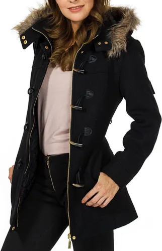 Vista 9 de Alpine Swiss Duffy chamarra de lana de la mujer Fur recortar Parka chamarra con capucha