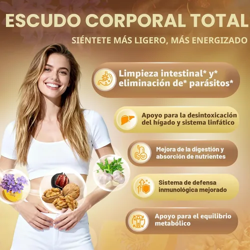Vista 2 de Limpieza 18 en 1 de ajenjo de nogal negro para humanos, suministro para 80 días, porción de 6600 mg, limpieza intestinal rápida y salud digestiva