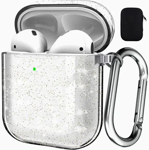 Vista 42 de Valkit - Funda transparente protectora para estuche de AirPods, con llavero, poliuretano termoplástico suave, a prueba de golpes, compatible