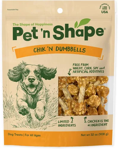 Vista 11 de Pet 'n Shape Duck 'n Rice Dumbbells Treats para Perros - 3 onzas