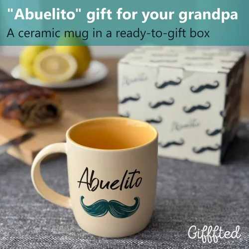 Vista 3 de Triple Gifffted Regalos para abuelos, tazas de café La Mejor Abuela y Abuelo en español, Latino Best Grandma and Grandpa, Regalo Dia Abuelita