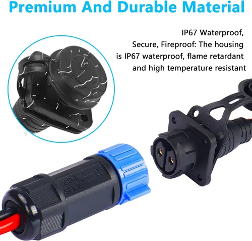 Vista 3 de CERRXIAN Conector sckot de motor de arrastre, kit de conexión rápida de enchufe y receptáculo de motor de arrastre, resistente de 2 clavijas de 12