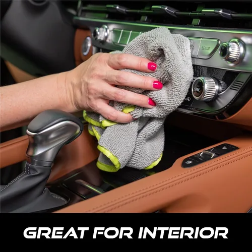 Vista 4 de VIKING Toalla de microfibra utilitaria para uso interior y exterior del automóvil, toallas profesionales para detalles y lavado de autos, 350 gsm