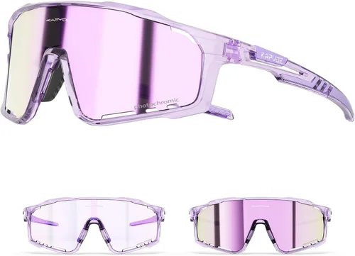 Vista 11 de KAPVOE Gafas de ciclismo fotocromáticas para hombres y mujeres, gafas de sol deportivas, marco de decoloración HD, gafas de bicicleta K76