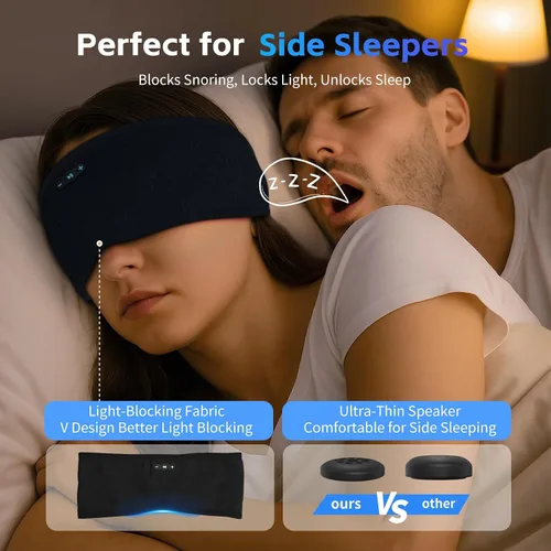Vista 4 de Sleep Headphones Bluetooth 6.0 Diadema para dormir de lado Negro
