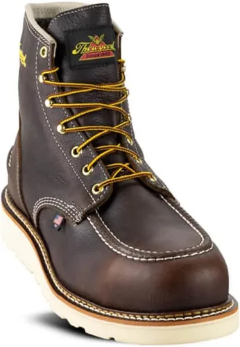 Vista 3 de Thorogood 1957 Series Botas de Trabajo Impermeables con Puntera Moc de 6" para Hombres - Puntera Suave, Cuero de Grano Completo con Suela de Cuña