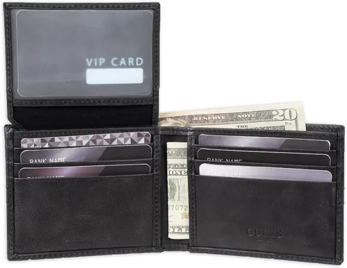 Vista 4 de GUESS Men's Leather Slim Bifold Wallet