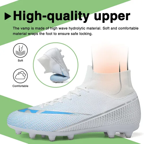 Vista 2 de CBUSTER Tacos de fútbol para hombre, de caña alta, para mujer, AG TF