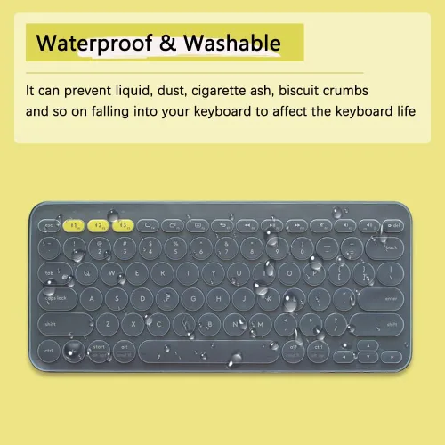 Vista 4 de Funda para teclado Logitech K380 y Pebble Keys 2 K380S Combo Multidispositivo Bluetooth, silicona, a prueba de polvo, accesorios de protección