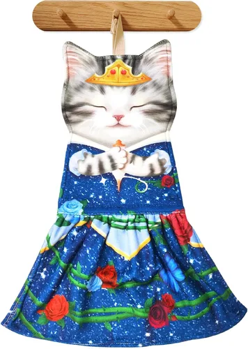 Vista 33 de PAT JUUMG - Toallas divertidas de mano con forma de gato para decoración de baño o cocina; toallas decorativas colgantes para la cara, súper