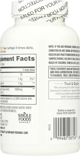 Vista 2 de 365 by Whole Foods Market, CLA (Tonalin) 1300 mg, 90 ct