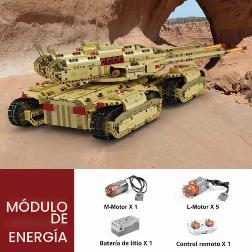 Vista 5 de Mould King 20011 Tecnología MOC Bloque de Construcción Mamut Tanque, Kit de Modelo de Tanque RC Recargable de Control Remoto para Adultos