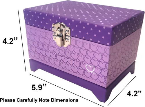 Vista 4 de Joyero de bailarina de regalo para niñas (rosa y morado)