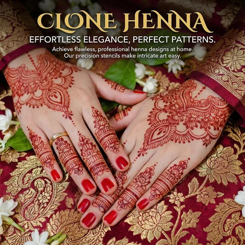 Vista 2 de Kotbs 32 hojas de plantillas de tatuaje de henna para manos, antebrazo, pintura facial, arte corporal, plantillas de tatuaje de flores con purpurina