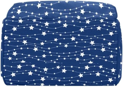 Vista 5 de Mochila para pañales personalizada, regalo con nombre, notas musicales, estrellas, azul oscuro, bolsa de viaje versátil: gran capacidad y múltiples