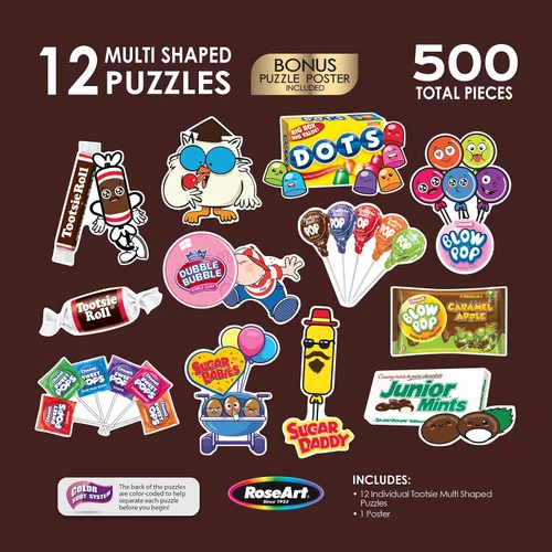 Vista 4 de RoseArt - Mini Shaped Multipack - Tootsie Roll - 500 Piece Jigsaw Puzzle for Adults