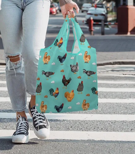 Vista 5 de WIRESTER Bolsa de comestibles reutilizable para mujer, bolsa de compras plegable, bonita bolsa de hombro, bolsa de playa