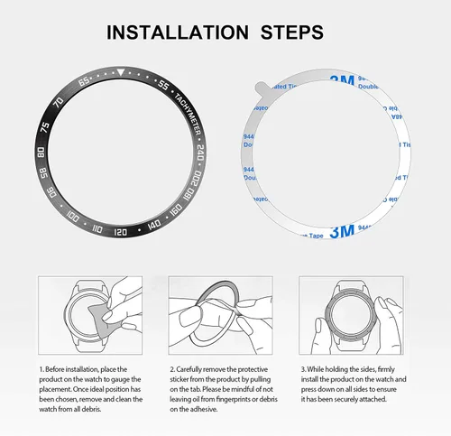 Vista 3 de Anillo de bisel de acero inoxidable compatible con Garmin Fenix 5/5 Plus, cubierta adhesiva antiarañazos y protector de colisiones para accesorio