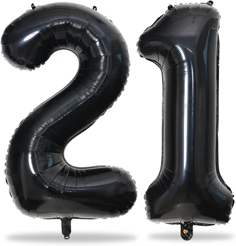 Vista 107 de Globos negros del número 10 para decoraciones de cumpleaños número 10, globos de helio de mylar de lámina de 40 pulgadas negros del número 1 & 0