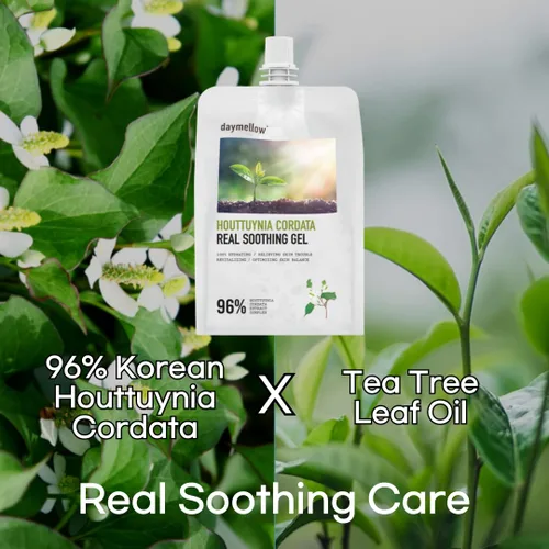 Vista 3 de daymellow Heartleaf - Gel calmante 96% Houttuynia Cordata Real 10.58fl.oz/10.58 oz, acné, calma, enrojecimiento, gel calmante facial coreano