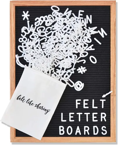 Vista 9 de Felt Like Sharing Tablero de letras cuadrado (fieltro negro, 10 x 10 pulgadas), tablero de mensajes intercambiable con 3 juegos de letras de tablero