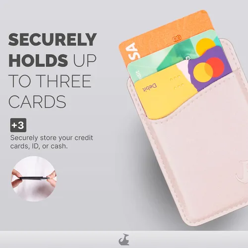 Vista 7 de Wallaroo Premium - Tarjetero adhesivo de cuero para teléfono celular - Para Android e iPhone - Para mujeres y hombres - Resistente con forro