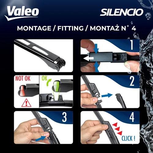 Vista 4 de Valeo 574340 (VM304) Silencio X-TRM - Juego de limpiaparabrisas de 21/19 pulgadas (paquete de 2)