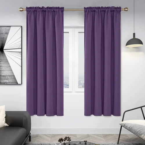 Vista 73 de Deconovo Cortinas opacas, aislamiento térmico, dobladillo para barra, reducción de ruido, certificado Oeko-TEX, cortinas de oscurecimiento
