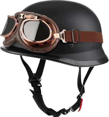 Vista 5 de Casco de motocicleta medio con estilo alemán Casco de media carcasa para motocicletas