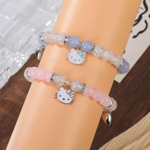 Vista 3 de SacXand Matching Bracelets for Couples Kitty Friendship braclets for best friends bf and gf Halloween Christmas Jewelry Gifts for Women Men Girls
