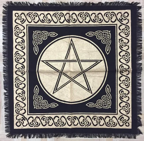 Vista 13 de Indian Consigners Paño de Altar A-Z Péndulo de Hechicería Pentagrama Alter Tarot Spread Wiccano Cuadrado Paño de Mesa Sagrado Paño Espiritual