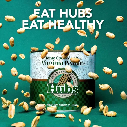 Vista 8 de Hubs Virginia Cacahuetes Salados 2 packs de 40 oz latas.