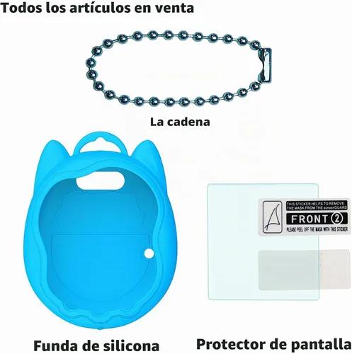 Vista 2 de Funda de silicona para Tamagotchi Uni Interactive Virtual Pet Azul