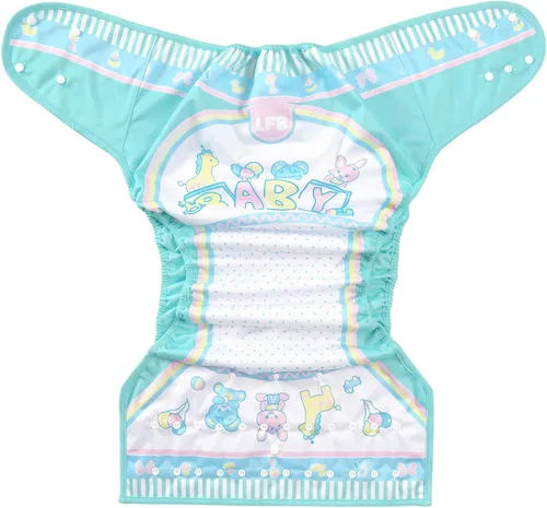Vista 7 de Littleforbig Funda para pañales para adultos de tela impermeable reutilizable lavable ajustable - Baby Parade M