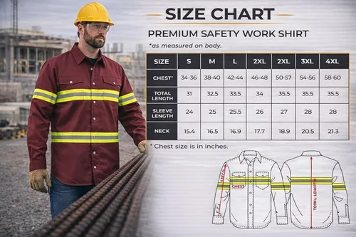 Vista 5 de Camisa de Seguridad de Alta Visibilidad Premium - Manga Larga