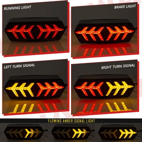 Vista 3 de Grom Luz Trasera Integrada con Señal de Giro Secuencial Led SMD Ensamble de Luz Trasera de Motocicleta Fluida Compatible con Honda Grom 2014-2022