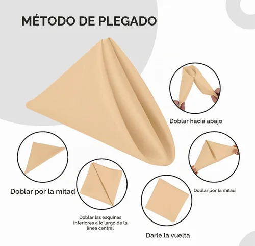 Vista 6 de Avalon Kitchen Servilletas de tela beige a granel (paquete de 24) – Servilletas de lino 100% poliéster, lavables y reutilizables, duraderas