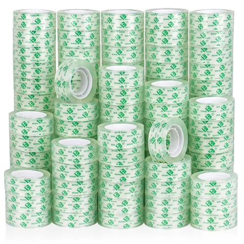 Vista 14 de BOMEI PACK Cinta transparente transparente, 20 rollos de cinta de papelería, repuestos de cinta transparente de 3/4 x 1000 pulgadas, cinta