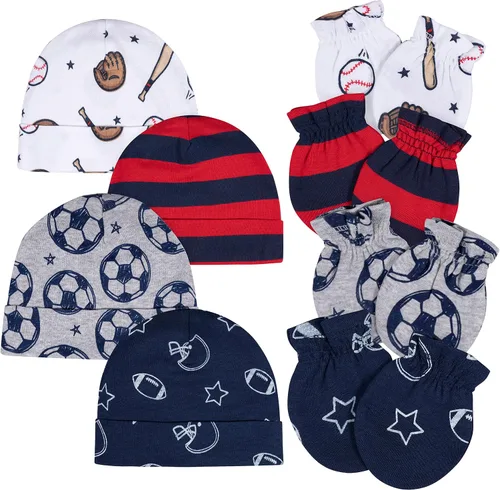 Vista 10 de Gerber Conjuntos unisex de gorro y manoplas para bebé