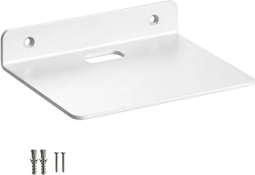 Vista 14 de Pequeño estante flotante – 6 pulgadas, soporte de pared de metal negro, estantes flotantes de pared para router, cámara, plantas, baño, cocina