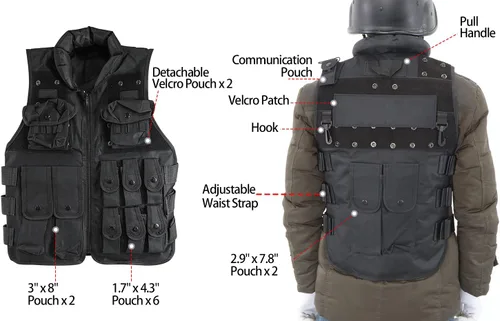 Vista 2 de Sutekus Chaleco táctico para paintball al aire libre Airsoft Game Combat Training & Costume