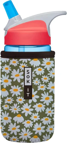 Vista 8 de Sok It BotlSok Funda para botella de agua con cubierta de neopreno aislante (Floral abstracto, se ajusta a CamelBak o Nalgene de 12 onzas)