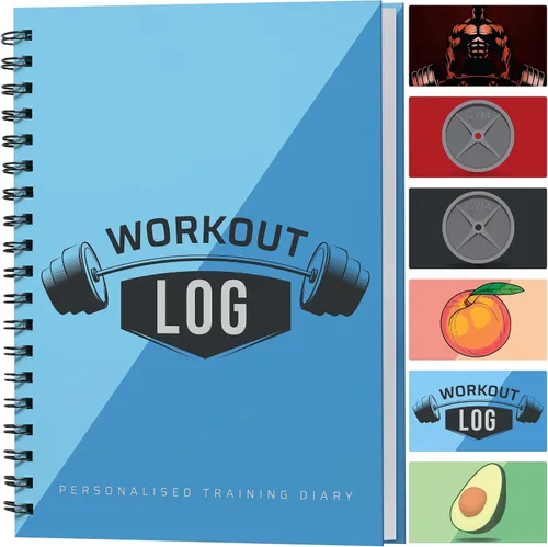 Vista 14 de Planificador de entrenamiento para seguimiento diario de fitness y establecimiento de objetivos, tamaño A5, 6 x 8 pulgadas, verde avo, cubierta más