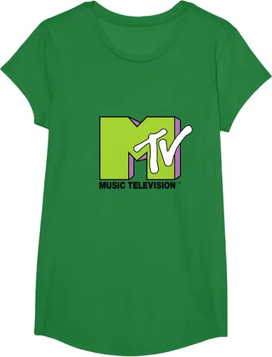 Vista 79 de Camiseta de tratamiento de relleno con logotipo MTV verde lima y morado, Negro, S Azul Marino