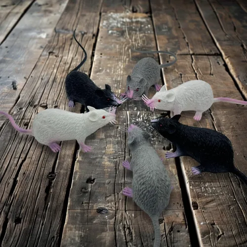 Vista 6 de 6 piezas de Halloween falsas ratas simulación PVC ratón novedad decoración Halloween