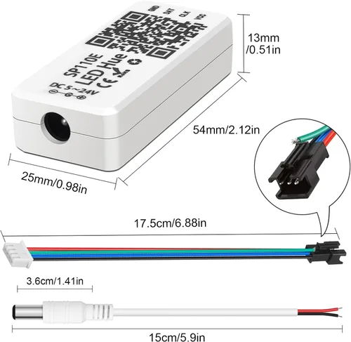 Vista 6 de Controlador LED Bluetooth VIPMOON 5-24V SP110E, paquete de 2