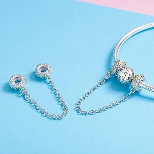Vista 2 de ARTCHARM Abalorio de plata de ley 925 de seguridad con forma de corazón para pulseras y collares europeos