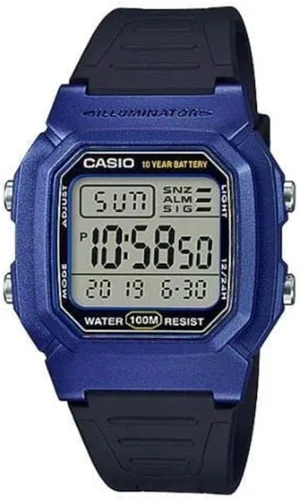 Vista 2 de Casio Original W-800HM-2A Reloj digital azul para hombre 100M WR W-800 original nuevo