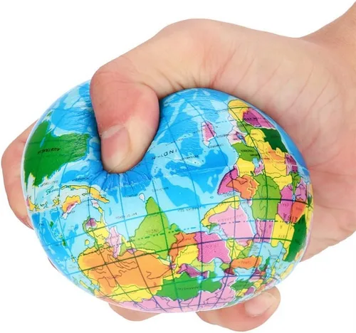 Vista 4 de Bola de estrés para niños y adultos, globo de mapa mundial, bola de estrés, juguete sensorial para aliviar el estrés y la ansiedad, juguete